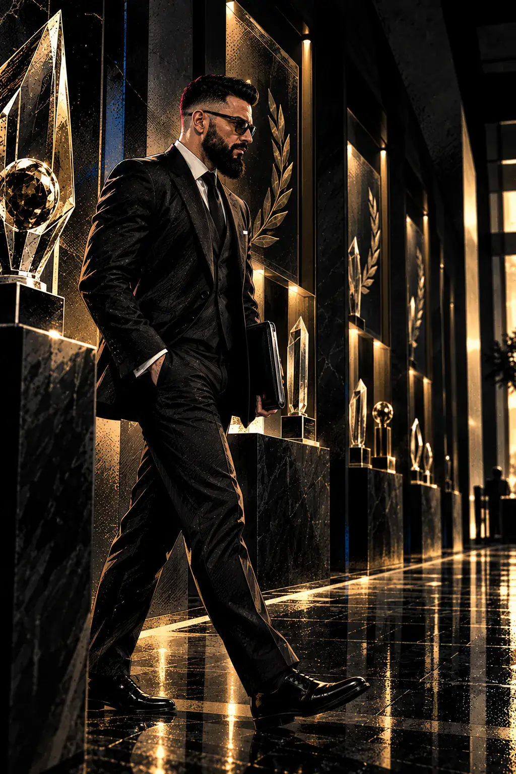 Hall of Fame. Predominantly black, restrained gold