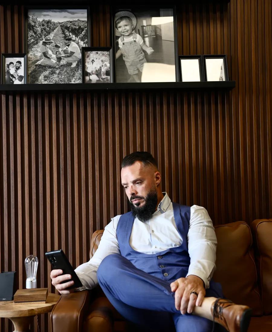 Carlo at his desk